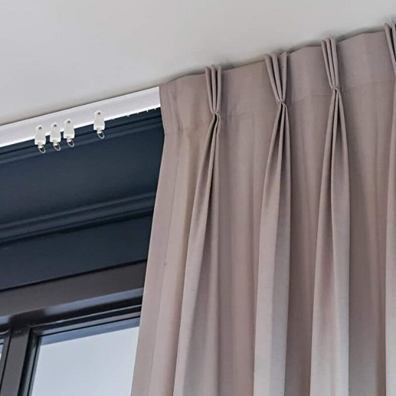 Ceiling Curtain Track,10Ft Flexible Bendable Curtain Track,Heavy Duty RV Sliding Curtain Rail System Room Divider,Ceiling Track for Curtains White
