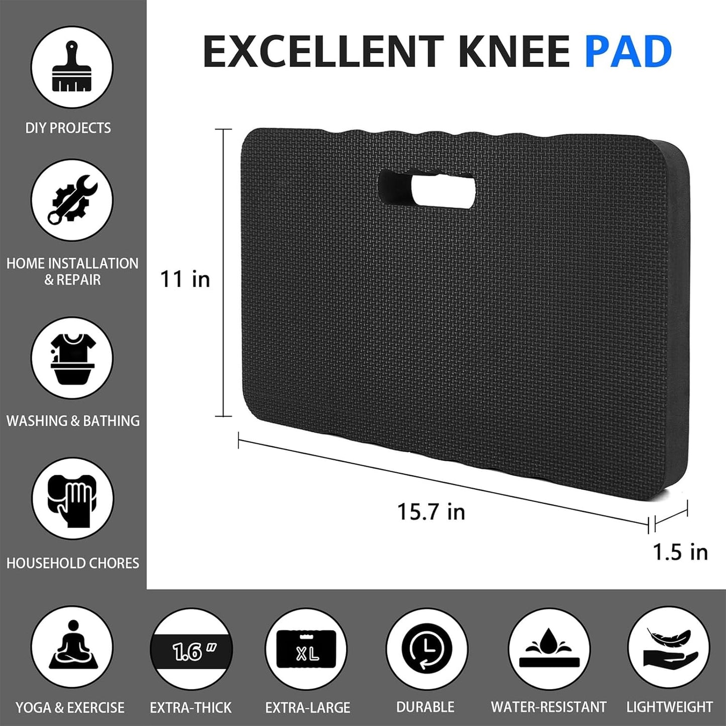 EVA Padded, Kneeling Mat With Carrying Handle, for Cleaning Floors, Car Repair, Garden, Gym Yoga