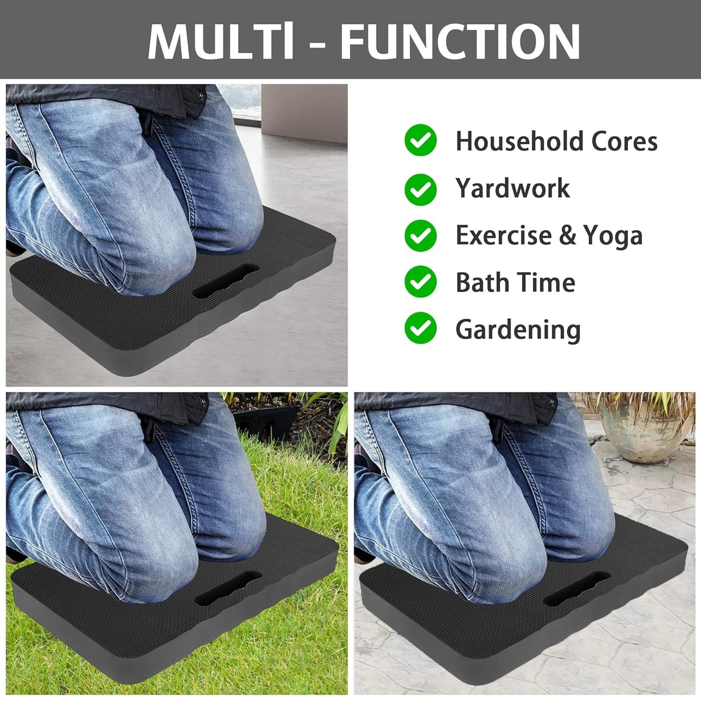 EVA Padded, Kneeling Mat With Carrying Handle, for Cleaning Floors, Car Repair, Garden, Gym Yoga