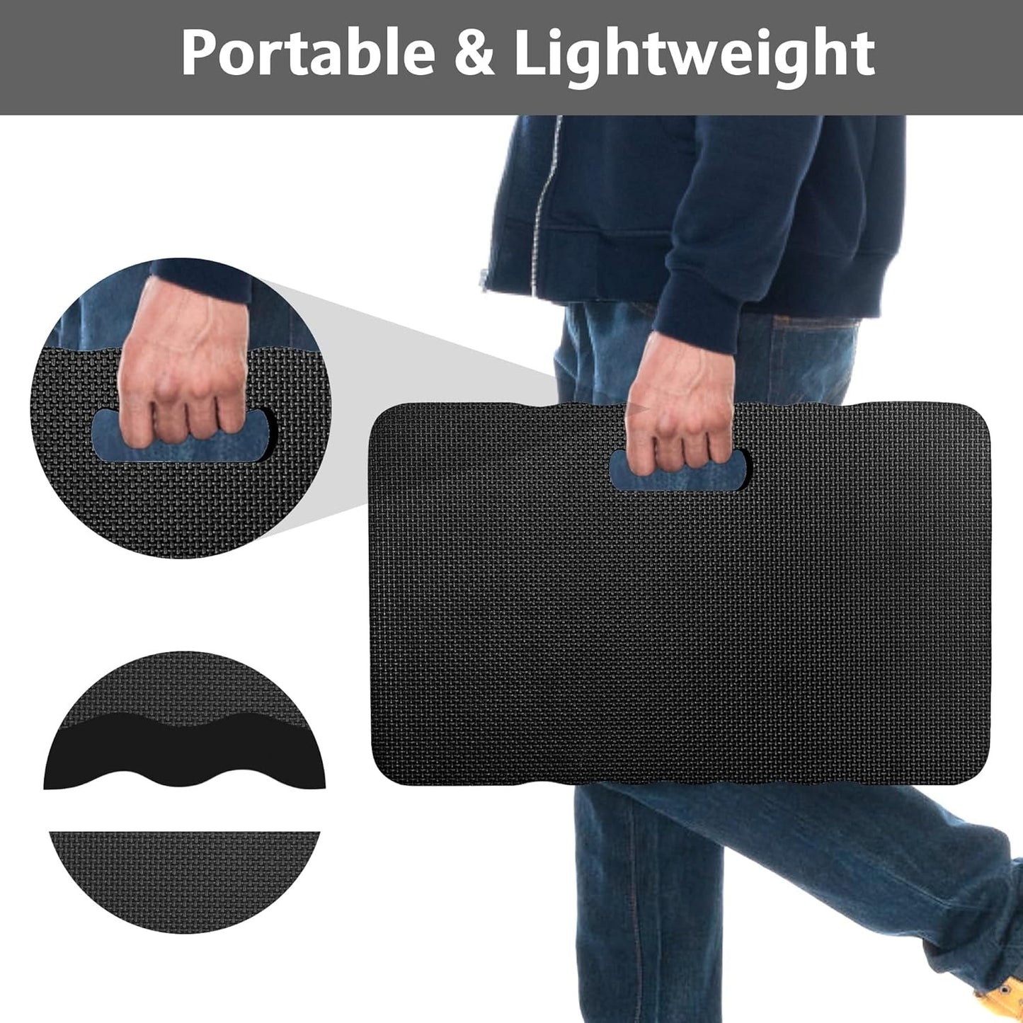EVA Padded, Kneeling Mat With Carrying Handle, for Cleaning Floors, Car Repair, Garden, Gym Yoga