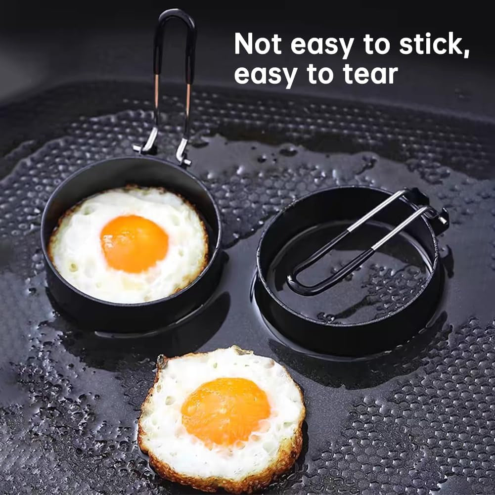 3.5" Nonstick Egg Rings Set, Round Crumpet Ring Mold Shaper for English Muffins Pancake Mold Cooking Griddle for Breakfast Sandwich Egg Burger