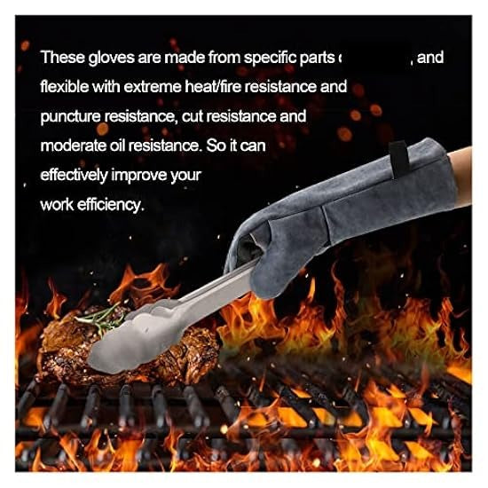 BBQ Gloves Protect Arm from Burned Heat Fire Resistant Welding Gloves Anti Animal Biting Gloves Free Size for Men Women