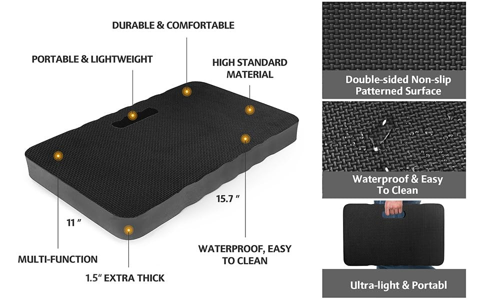 EVA Padded, Kneeling Mat With Carrying Handle, for Cleaning Floors, Car Repair, Garden, Gym Yoga