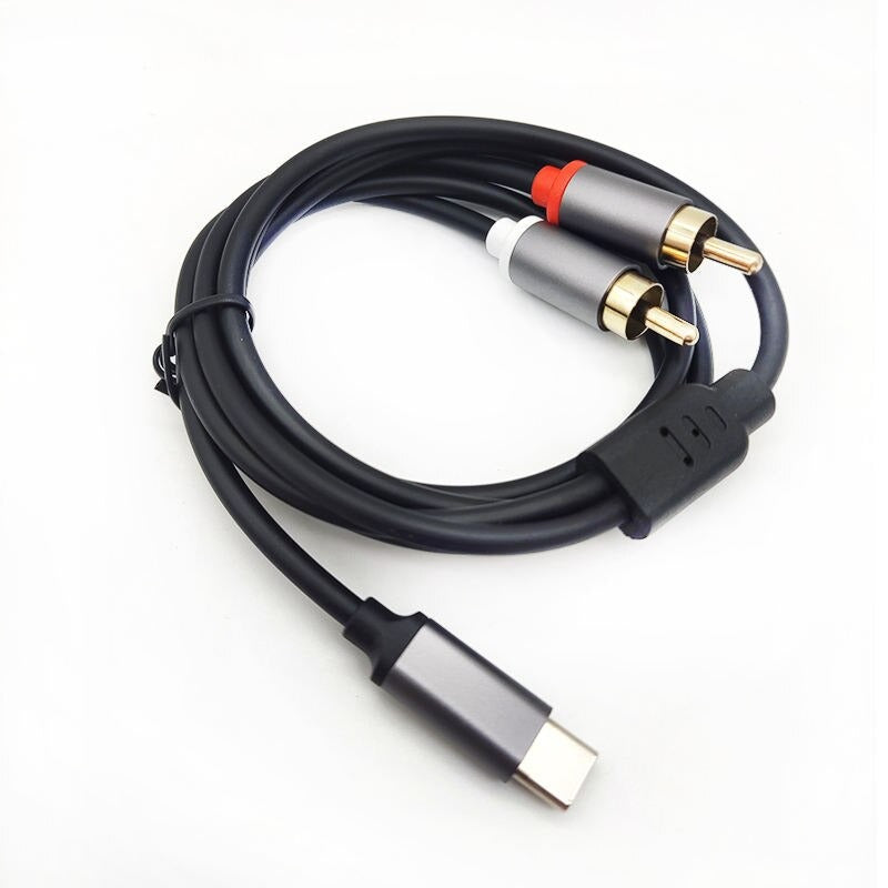 TypeC To RCA Audio Cable 2RCA Aux Cord Converter USB C Line Speaker Amplifie EHQ297
