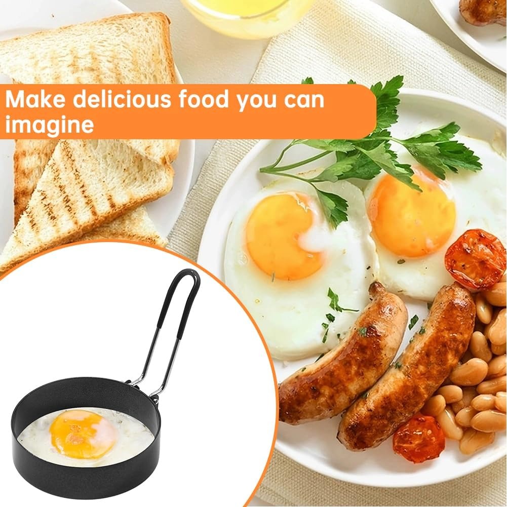 3.5" Nonstick Egg Rings Set, Round Crumpet Ring Mold Shaper for English Muffins Pancake Mold Cooking Griddle for Breakfast Sandwich Egg Burger