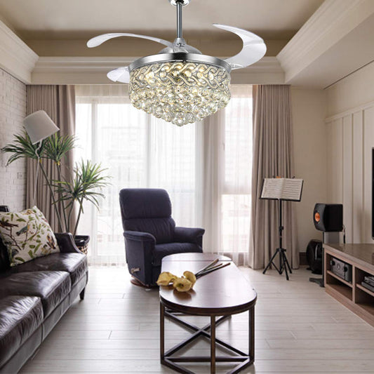 Modern Crystal Chandeliers Ceiling Fan DS-FZ97