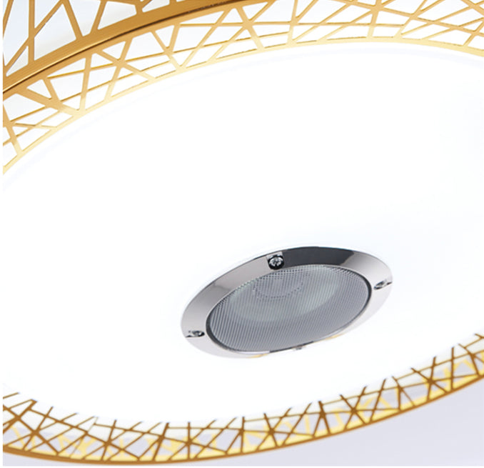 Bluetooth Music Play Ceiling Fan Light Kit Included Gold DS-FZ64