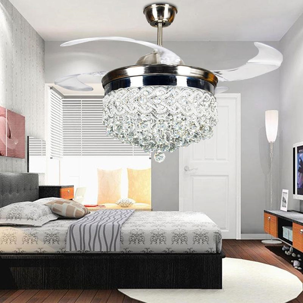 Modern Crystal Chandeliers Ceiling Fan DS-FZ97