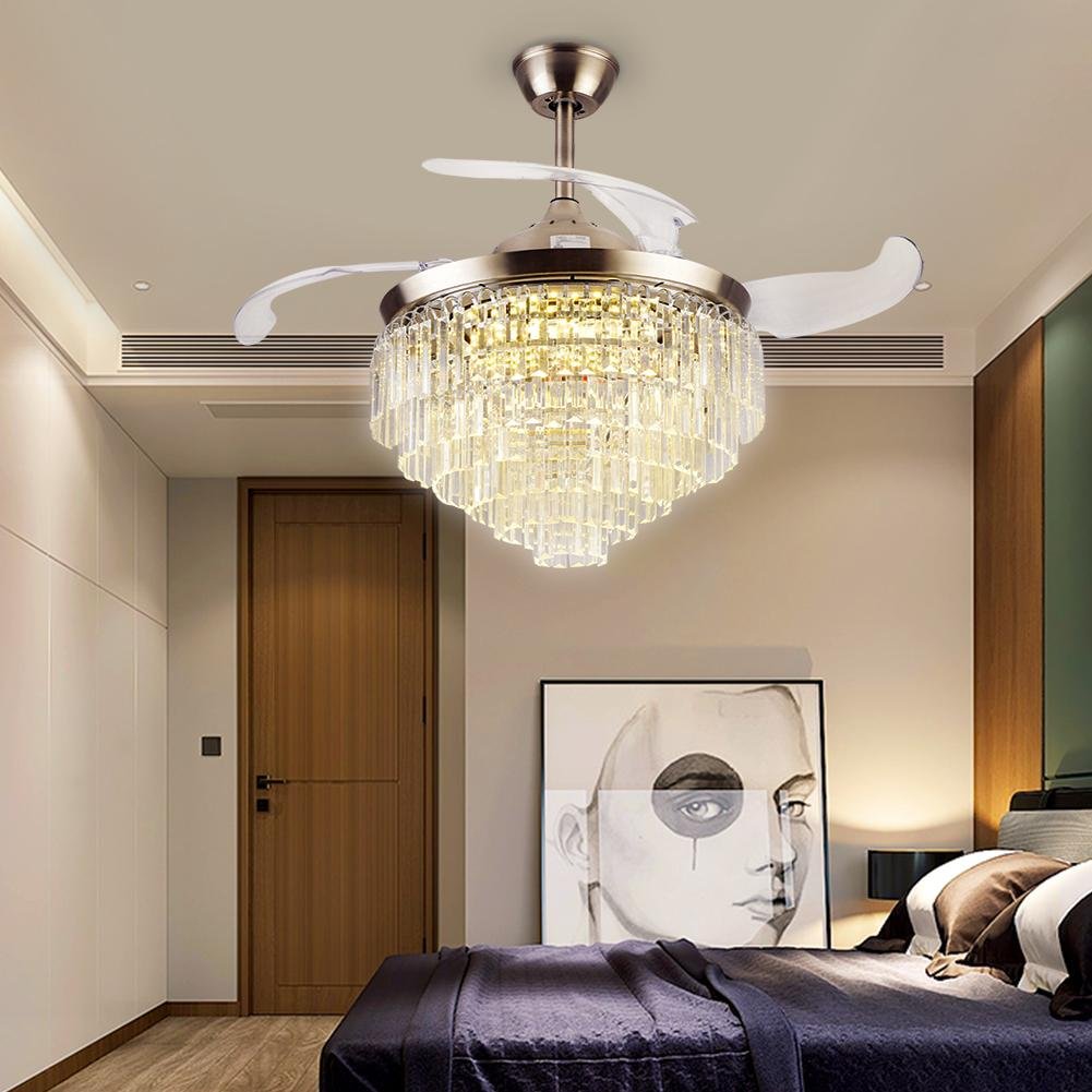 42" Luxury Crystal Celing Fan with LED Lights (110v) DS-FR18