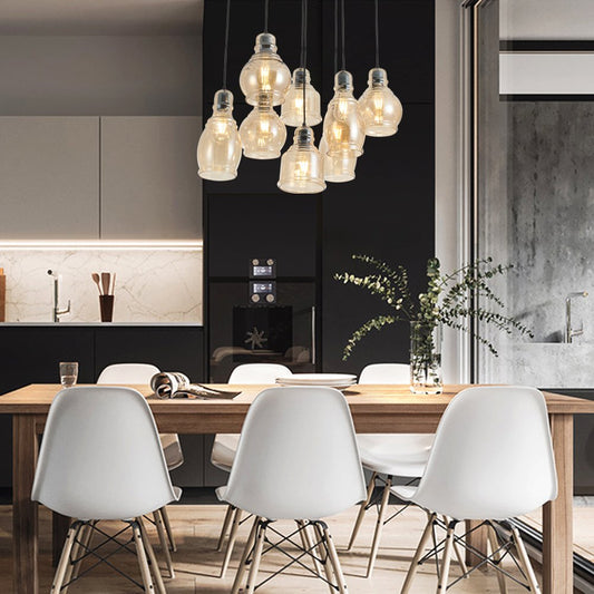 8-Light Brandy Glass Chandelier DS-FM24