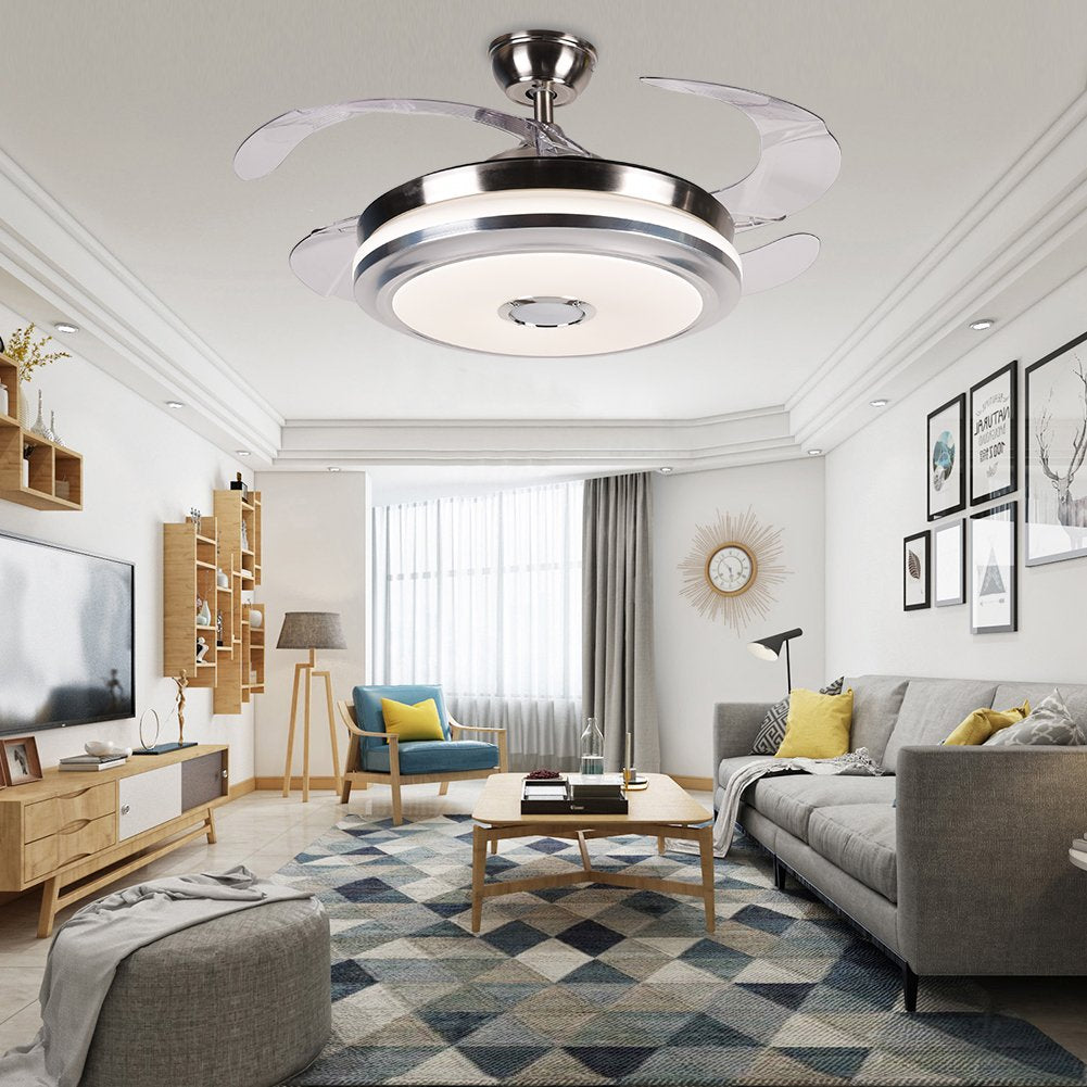 36" Bluetooth Three-Tone Light Fan with Light DS-FZ04