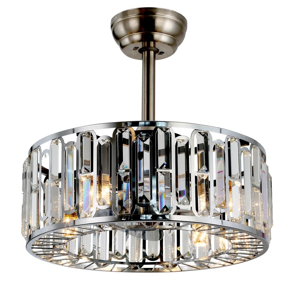 18" Modern Crystal Celing Fan with LED Lights DS-FR43