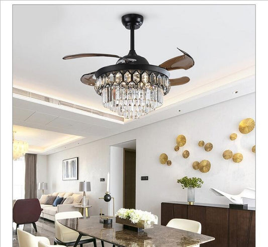 42" Black Crystal Celing Fan with LED Lights (110v) DS-FZ196