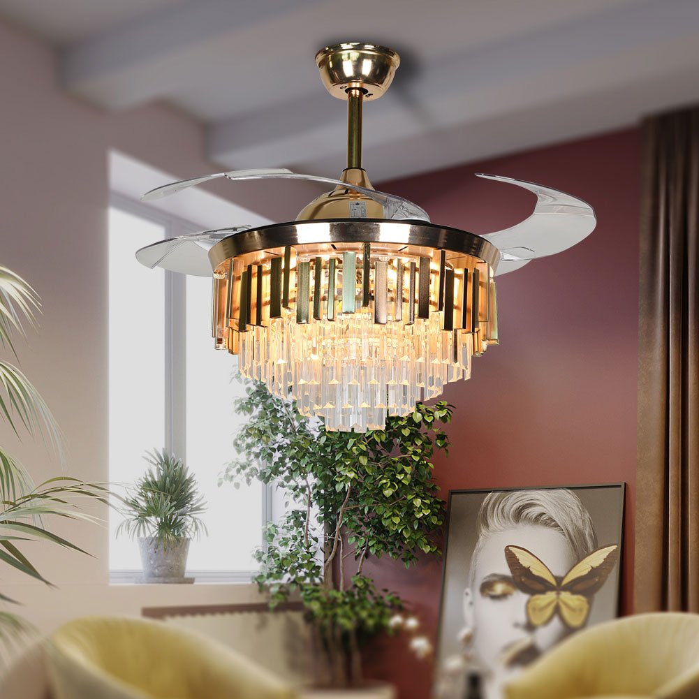 42" Crystal Celing Fan with LED Lights (110v) DS-FZ172