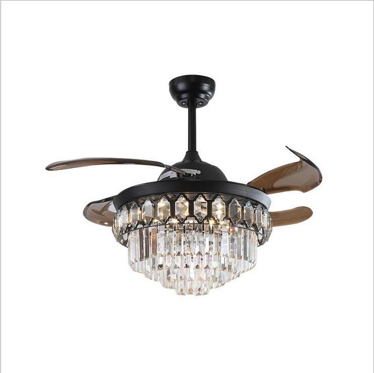 42" Black Crystal Celing Fan with LED Lights (110v) DS-FZ196