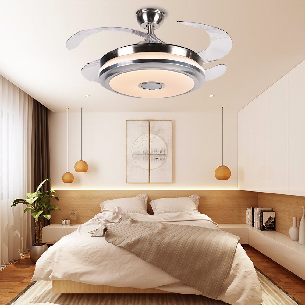 36" Bluetooth Three-Tone Light Fan with Light DS-FZ04