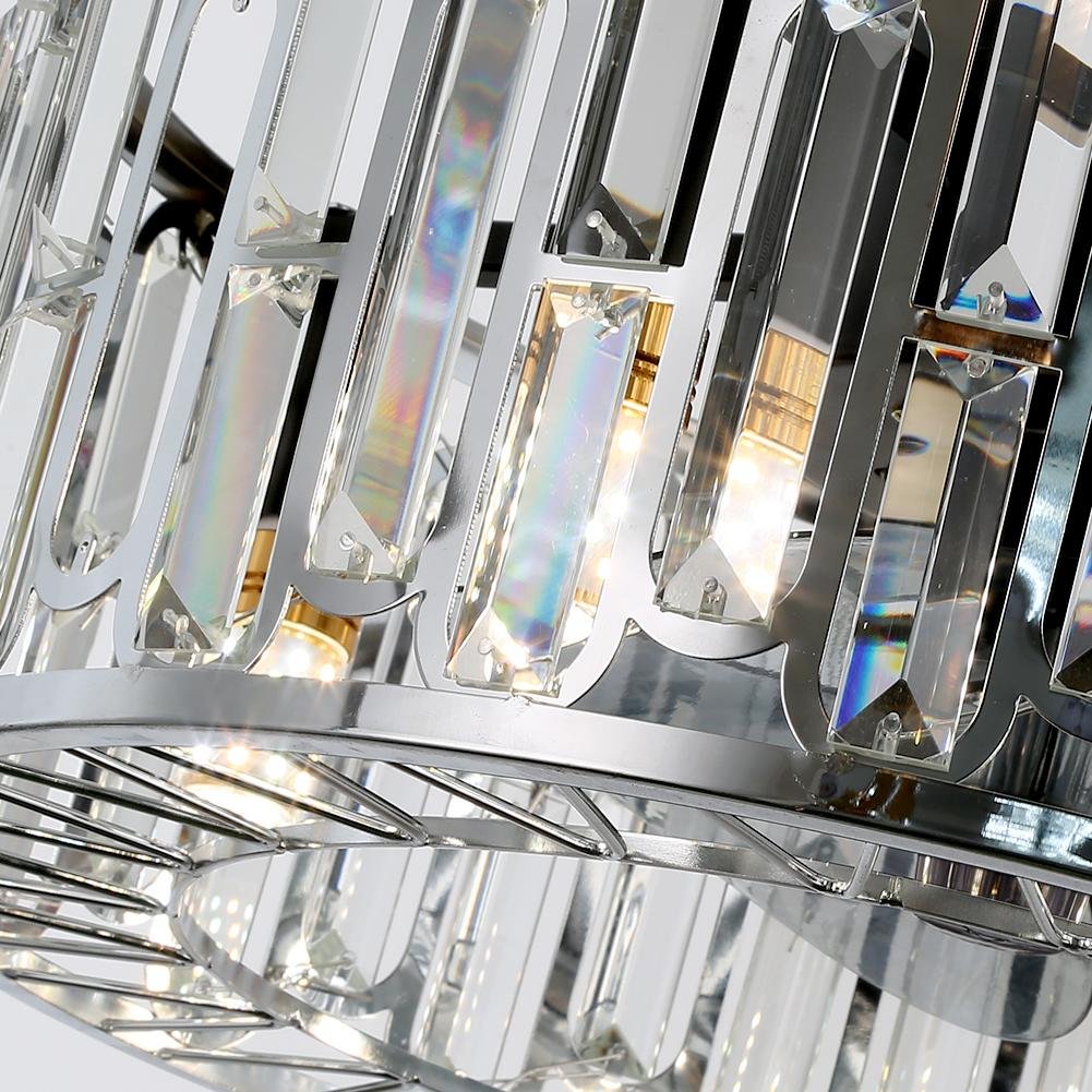 18" Modern Crystal Celing Fan with LED Lights DS-FR43