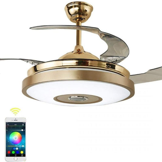 Bluetooth Speaker Seven Color Dimming Fan Chandelier DS-LN110