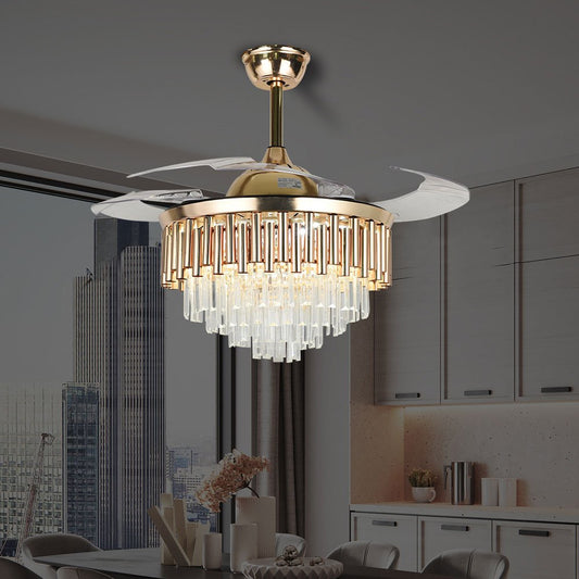42" Crystal Celing Fan with LED Lights DS-FZ170