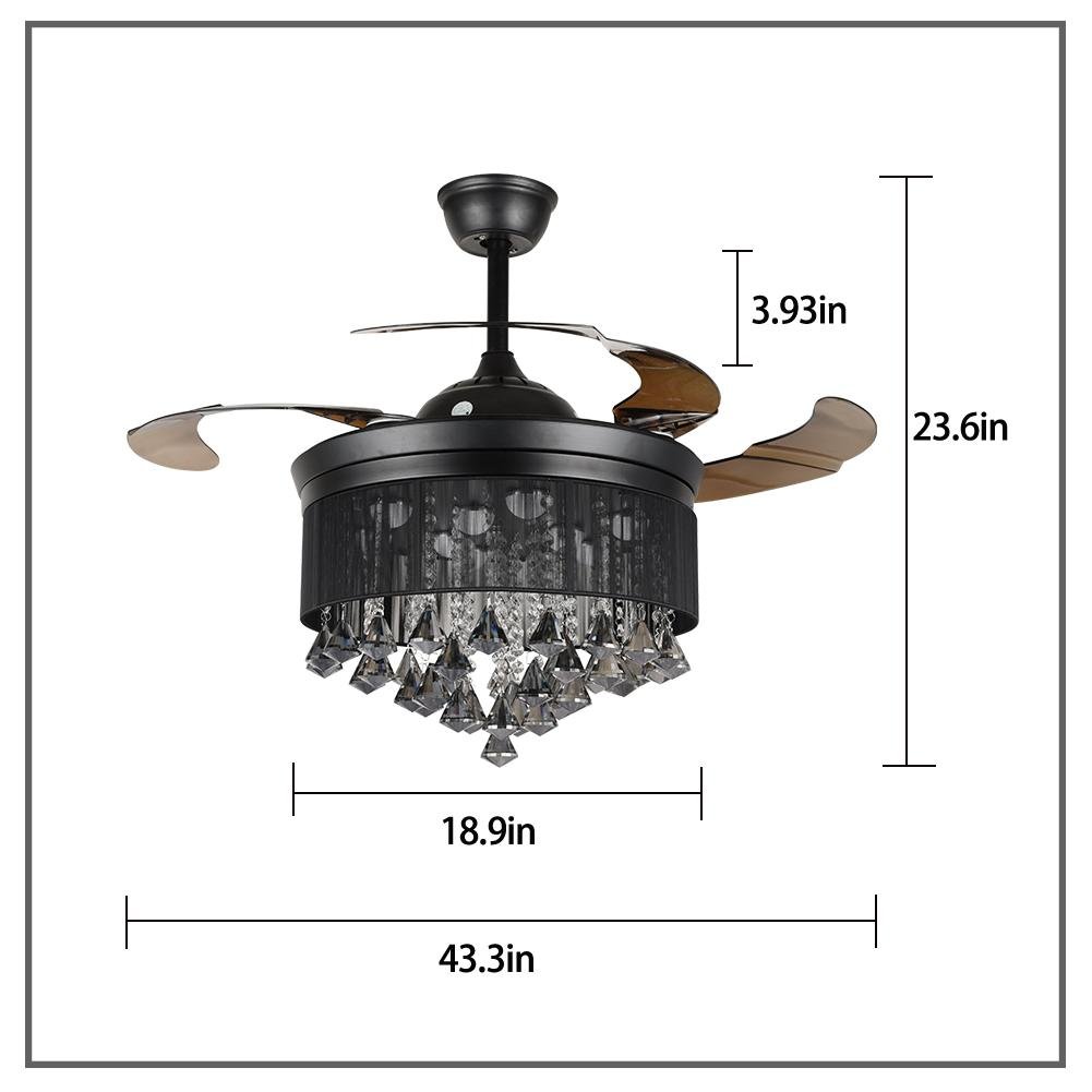 42" Crystal Invisible Fan Light DS-FZ190