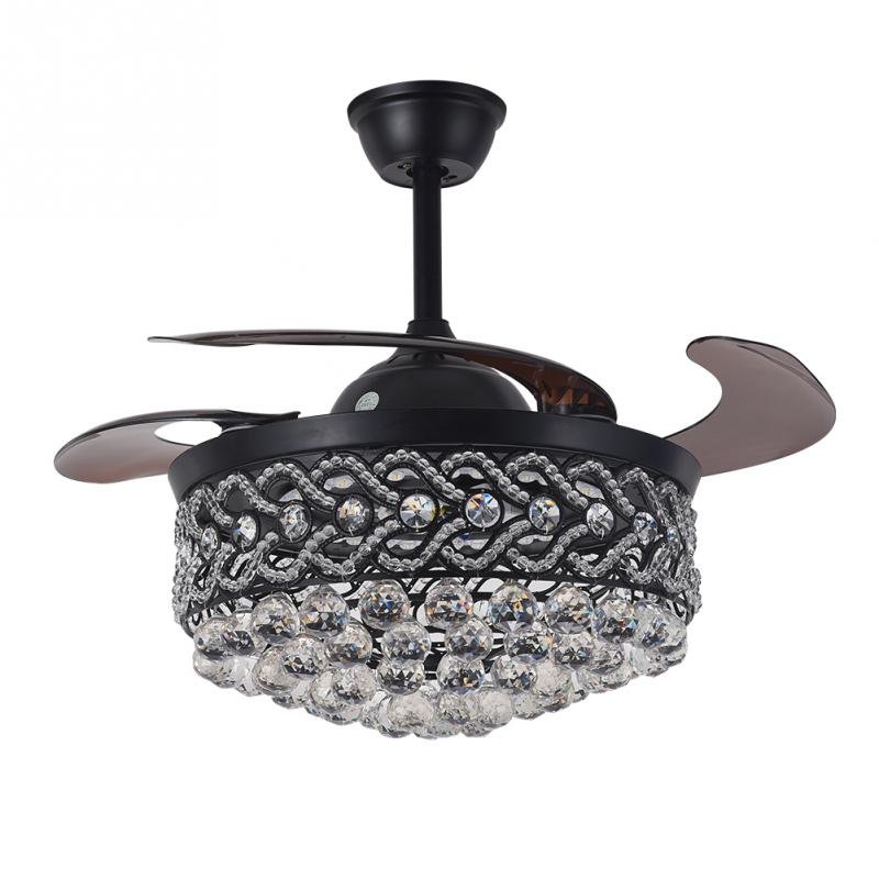 42" Black Crystal Celing Fan with LED Lights DS-FH61
