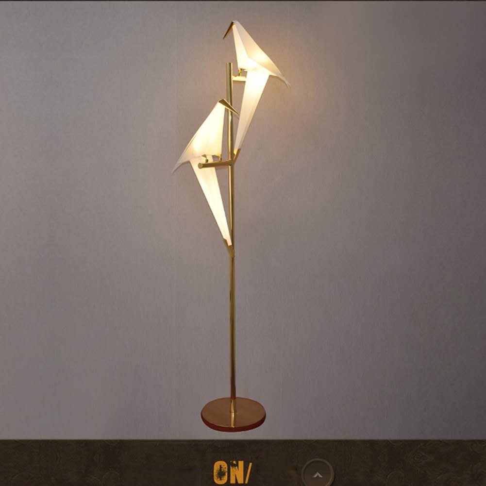 68" High Origami Crane Bird Floor Lamp DS-LN63