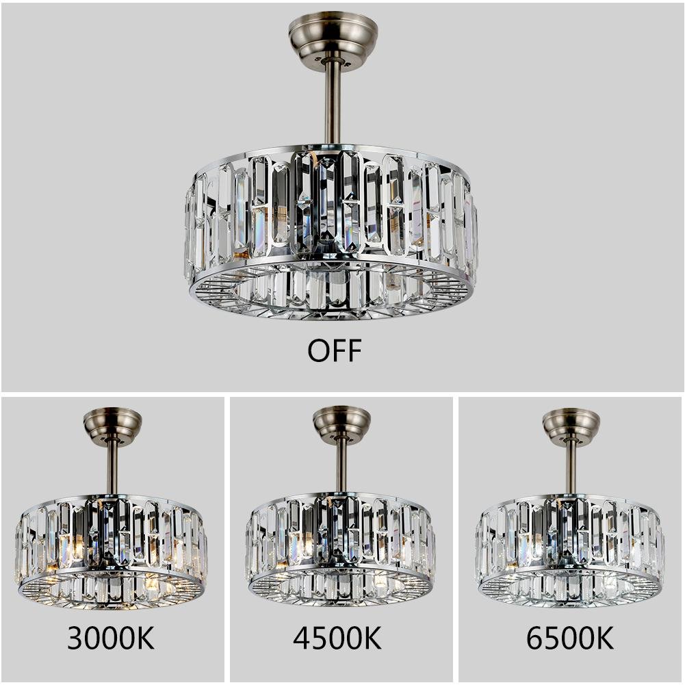 18" Modern Crystal Celing Fan with LED Lights DS-FR43