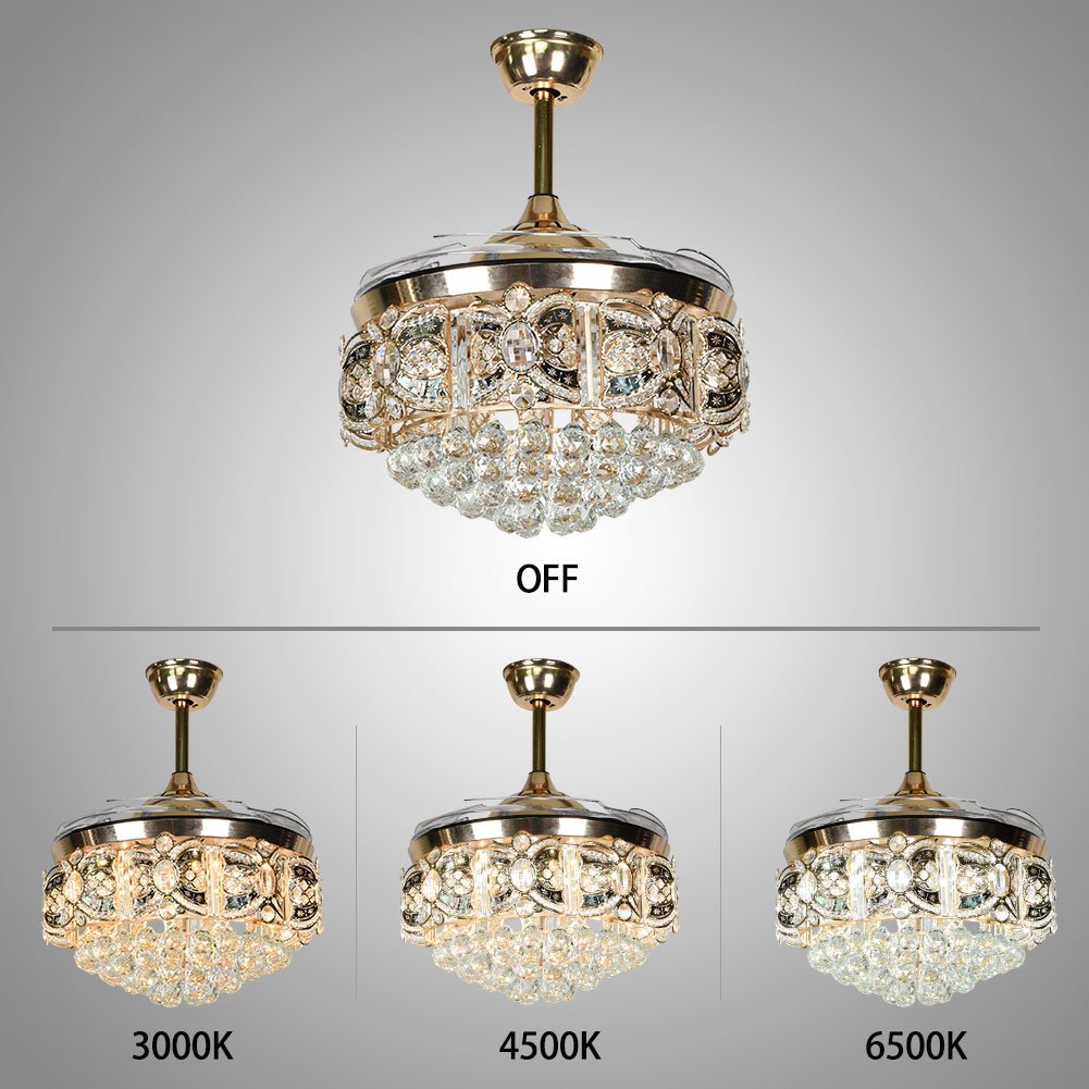 42" Crystal Celing Fan with LED Lights (110v) DS-FZ160