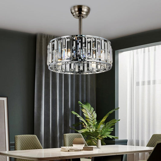 18" Modern Crystal Celing Fan with LED Lights DS-FR43