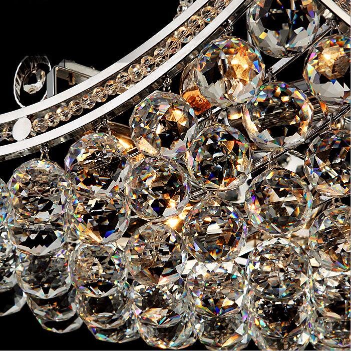 LED Silver Boat-Shaped Crystal Chandelier DS-SZ38