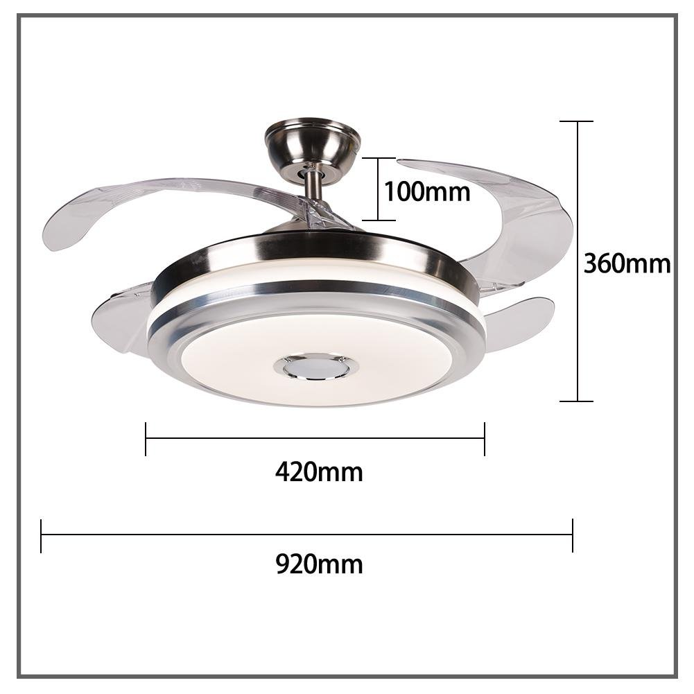 36" Bluetooth Three-Tone Light Fan with Light DS-FZ04