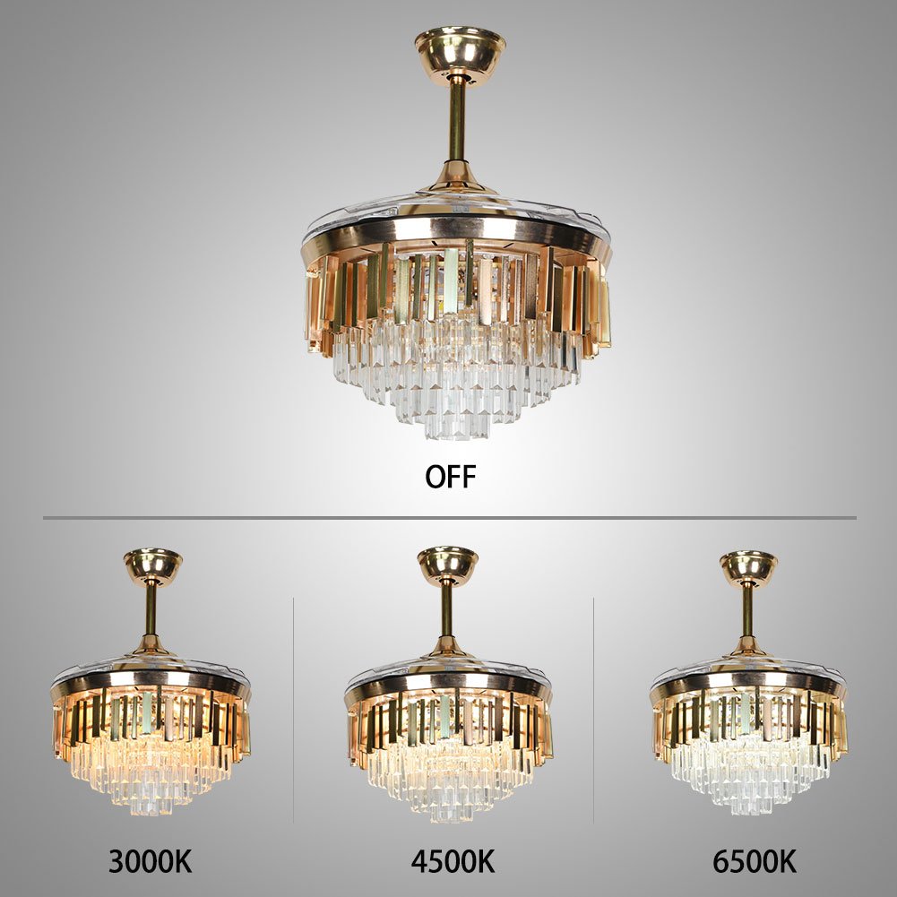 42" Crystal Celing Fan with LED Lights (110v) DS-FZ172