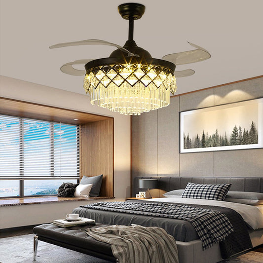 42" Diamond-Shaped Crystal Celing Fan with LED Lights DS-FR29