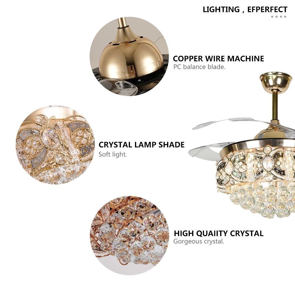 42" Crystal Celing Fan with LED Lights (110v) DS-FZ160