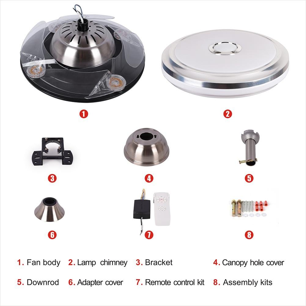 36" Bluetooth Three-Tone Light Fan with Light DS-FZ04