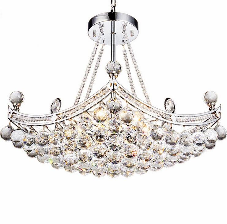 LED Silver Boat-Shaped Crystal Chandelier DS-SZ38
