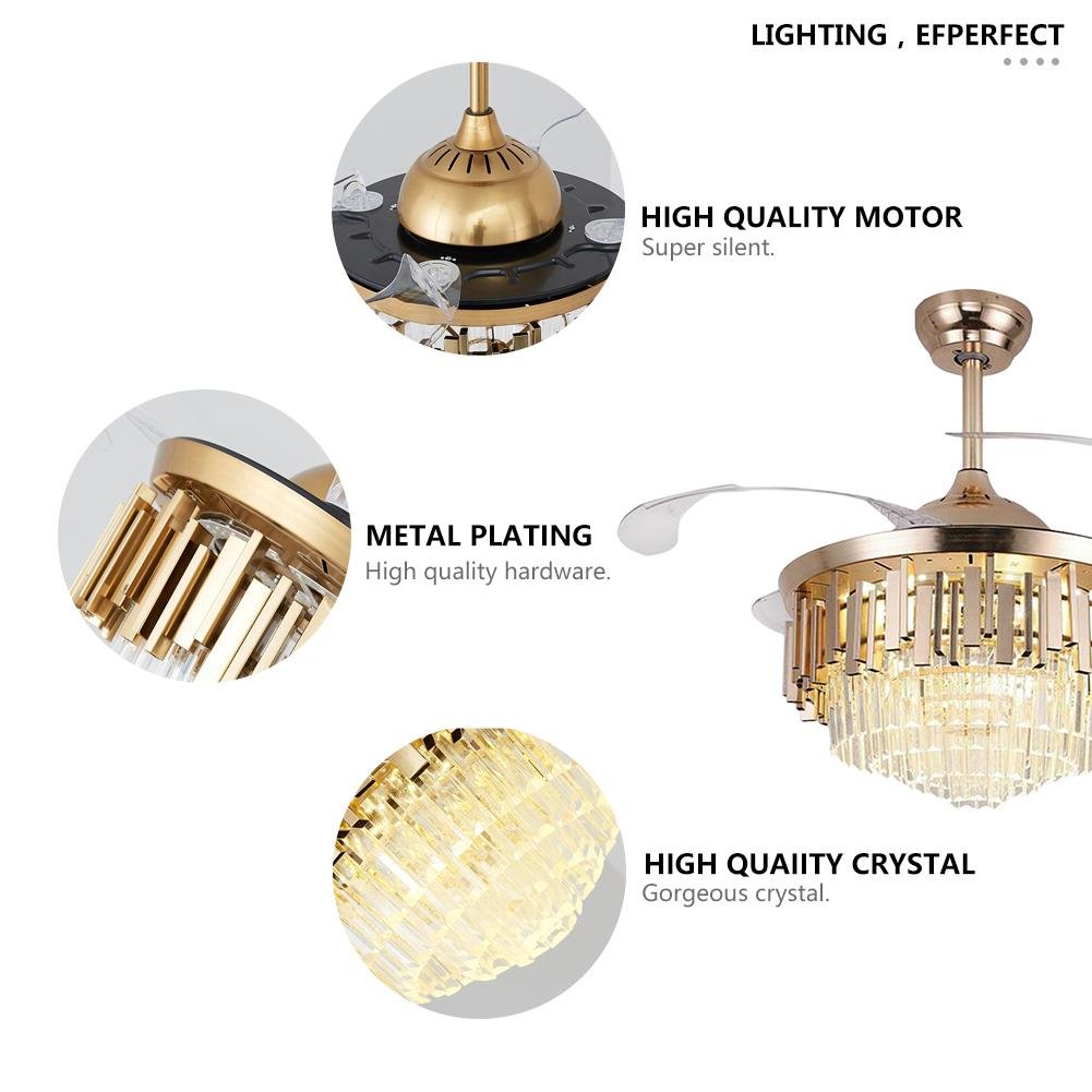 42" Crystal Celing Fan with LED Lights (110v) DS-FZ172