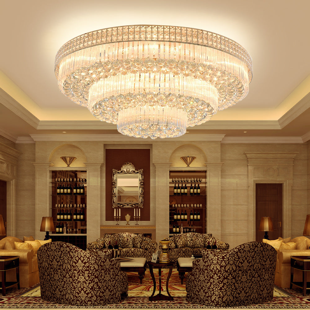 31" Triple Crystal Ceiling Light DS-LN78