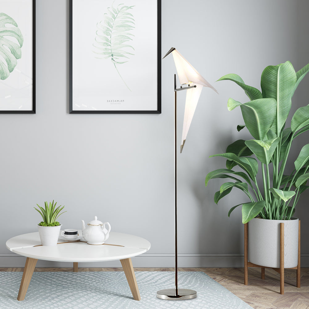 63"Thousand Origami Crane Floor Lamp Silver DS-SL65