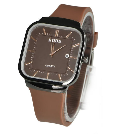 Fashionable neutral silicone strap, square quartz watch, minimalist zong color men's and women's watches