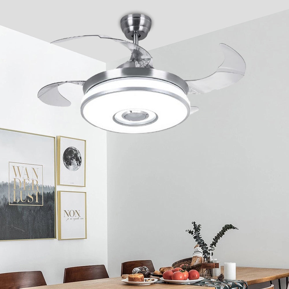 Bluetooth Music Play Ceiling Fan Brush Nickel DS-FZ115