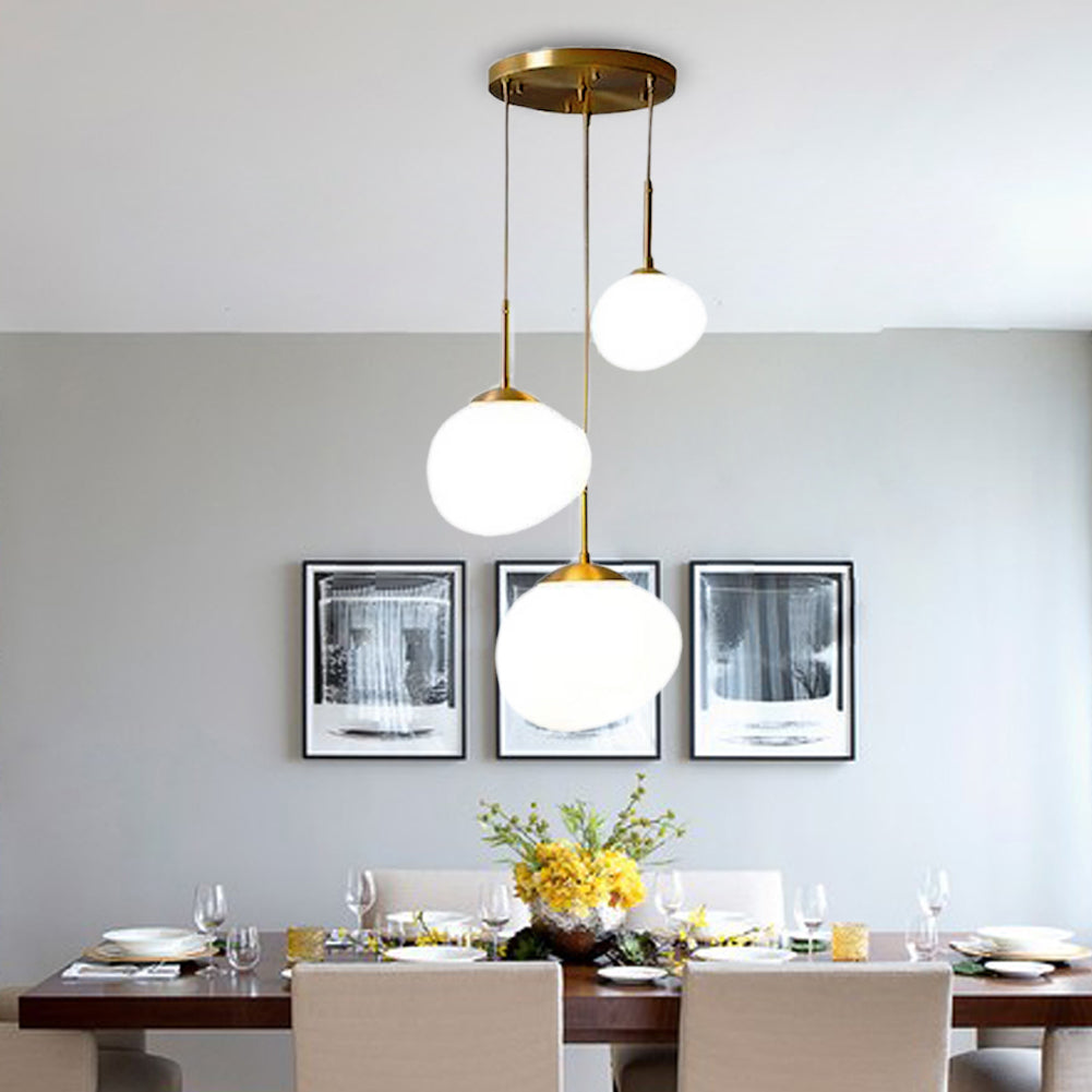 3-Light White Simple Chandelier DS-DY17