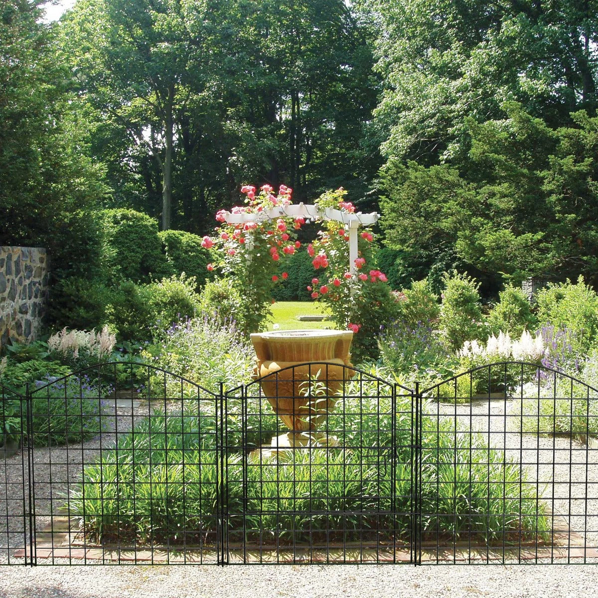 30" H x 29.5" W Black Metal Fencing with 5 Panels Included