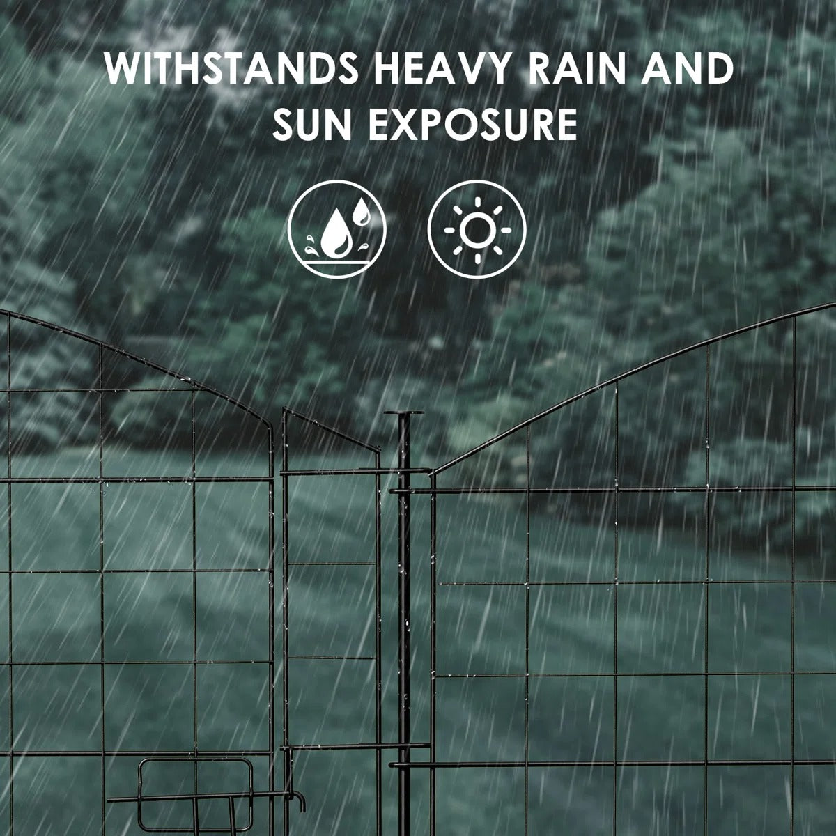30" H x 29.5" W Black Metal Fencing with 5 Panels Included