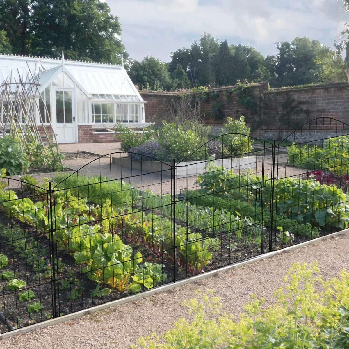 30" H x 29.5" W Black Metal Fencing with 5 Panels Included