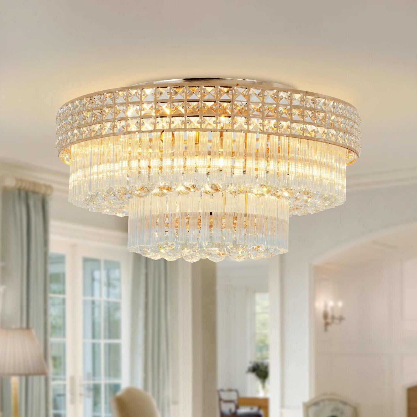23.6" Modern Remote ControlledK9 Crystal Chandelier
