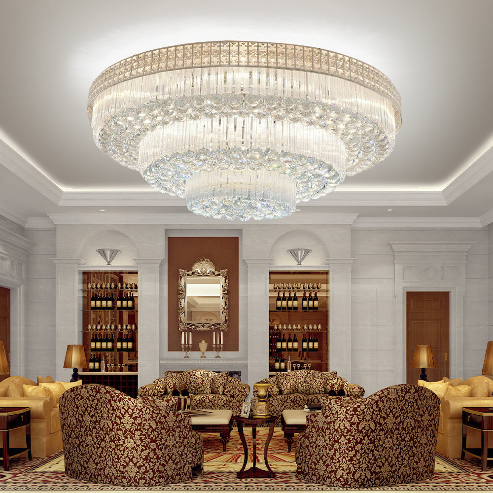 31" Triple Crystal Ceiling Light DS-LN78