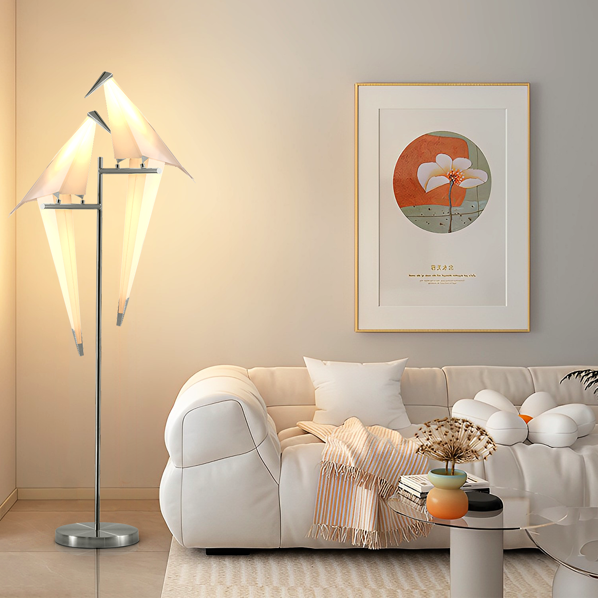 68" Origami Crane Bird Floor Lamp DS-SL64