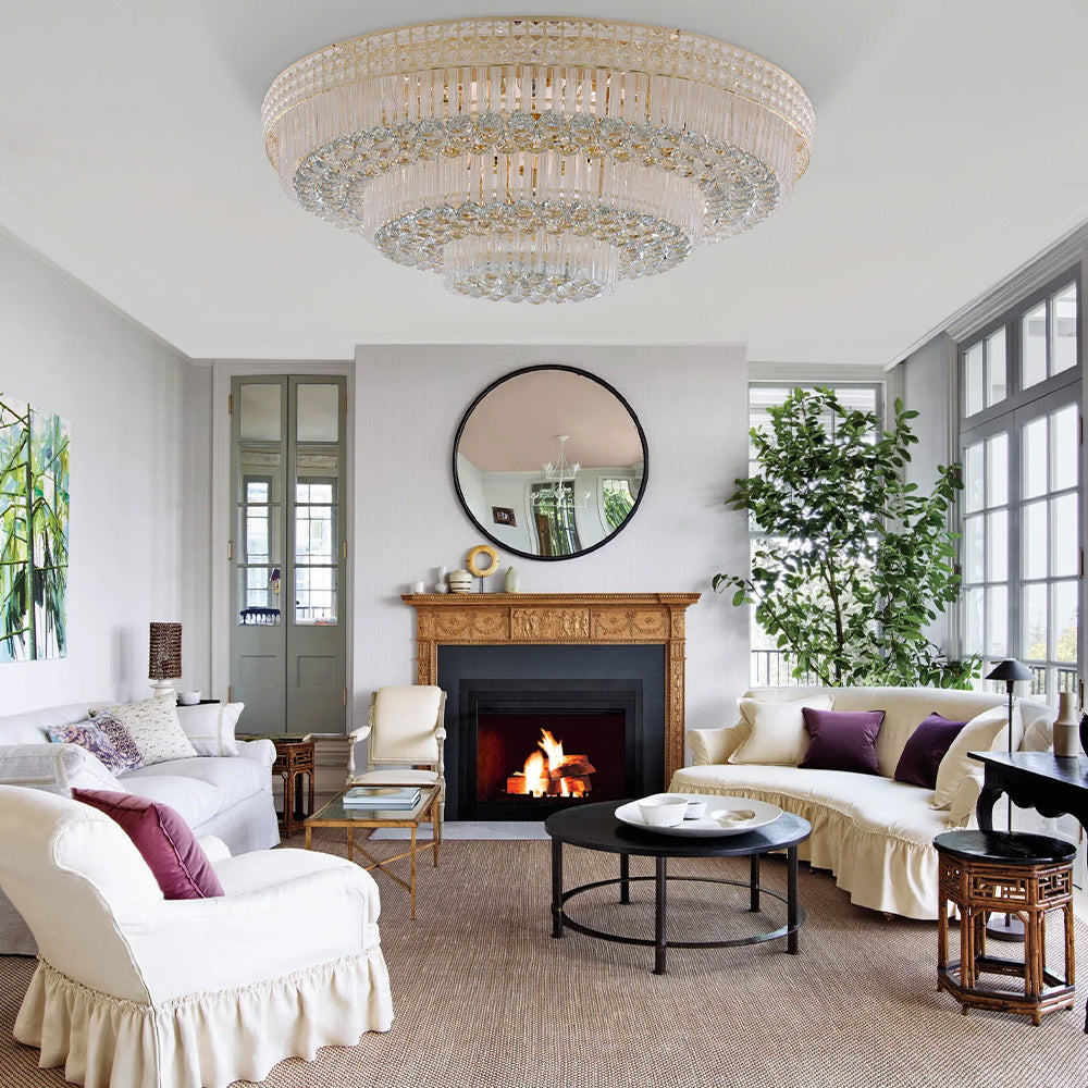 31" Triple Crystal Ceiling Light DS-LN78