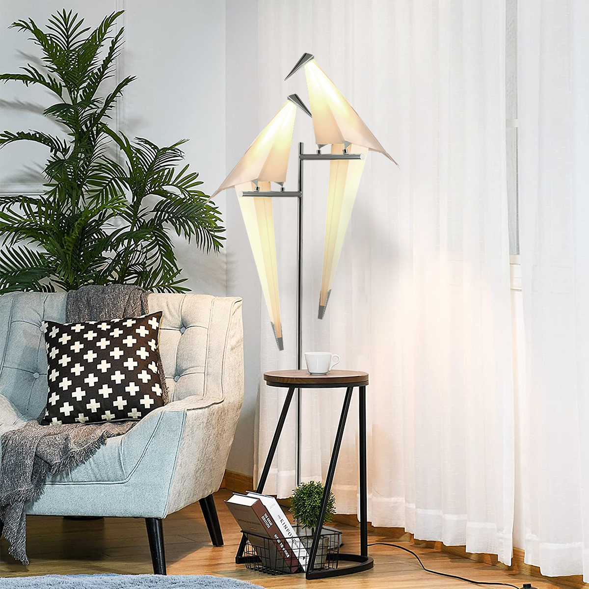 68" Origami Crane Bird Floor Lamp DS-SL64
